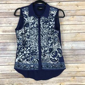 ASOS 6P Sleeveless Button Down Paisley Blouse B56